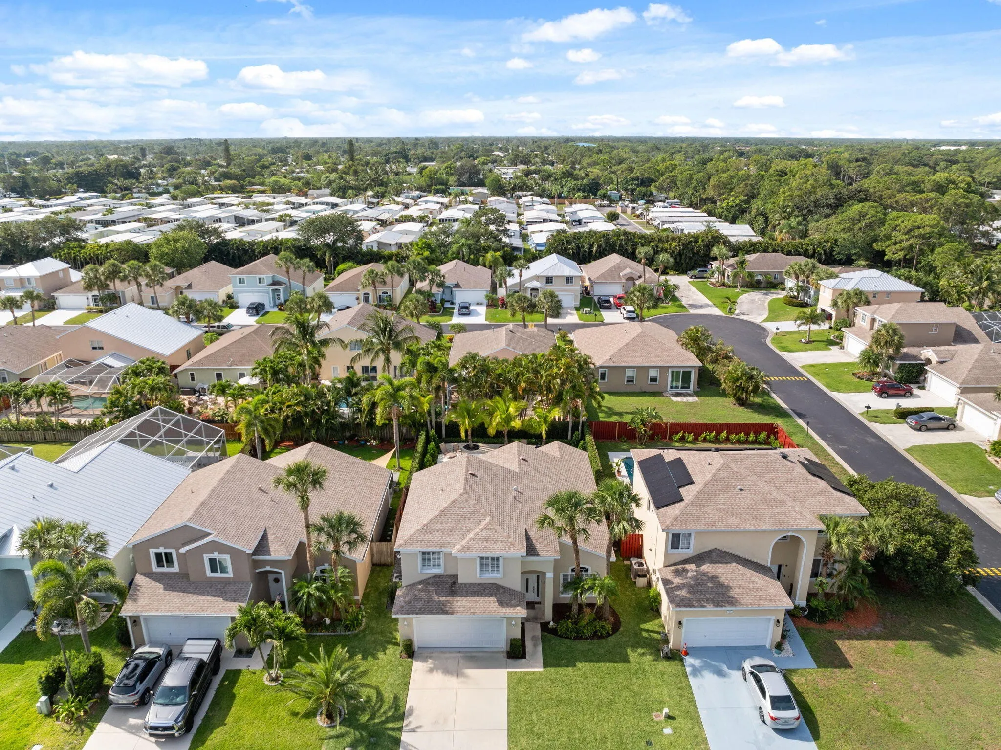 Aerial view of a Treasure Coast neighborhood